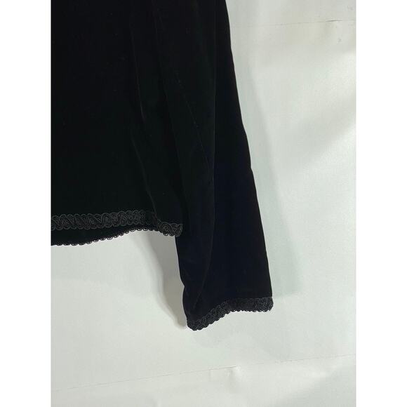 BROOKS BROTHERS Women's Black Vintage Textured Velvet Single-Button Blazer SZ 12 - Picture 6 of 11